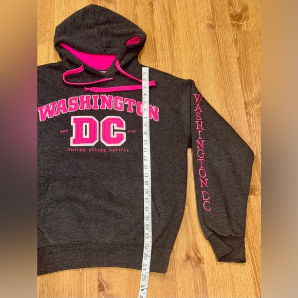 Washington DC Adult Medium Hoodie Sweatshirt Gray Pink School Safety Patrol - Picture 5 of 6